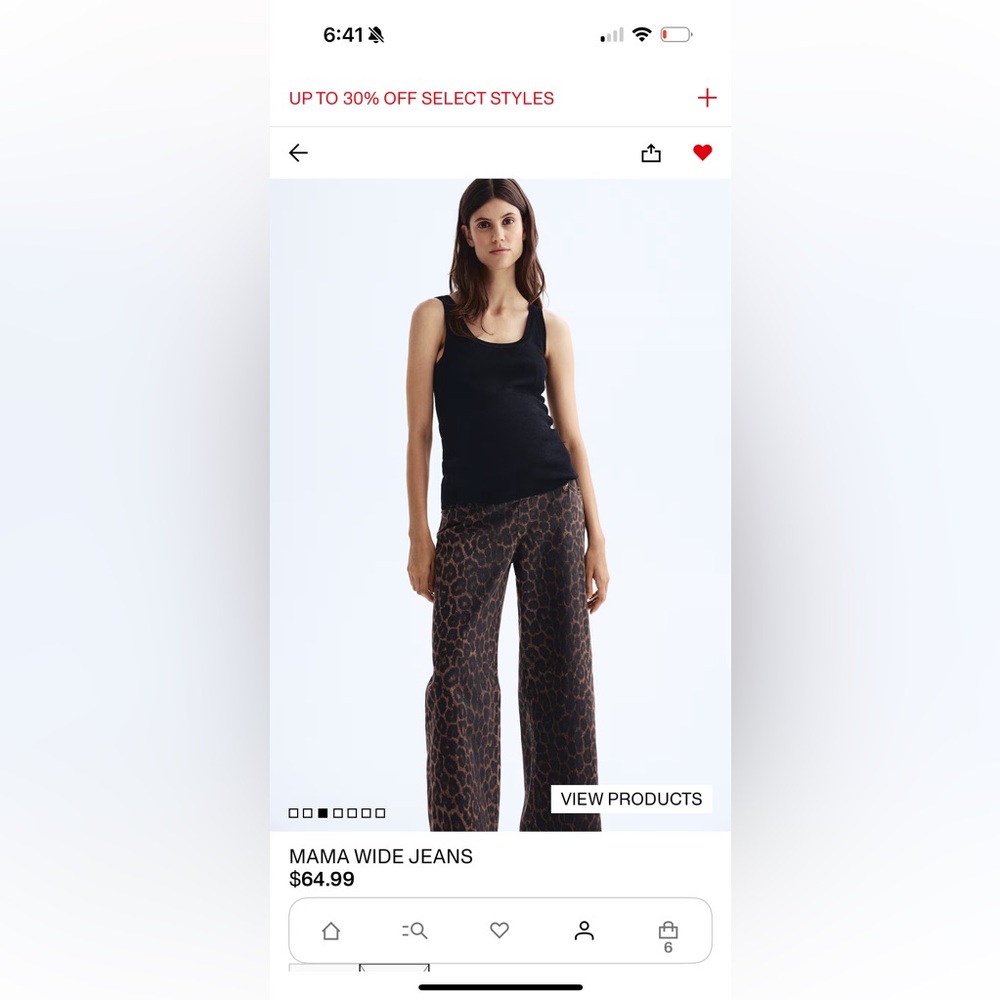 H+M maternity Leopard Print Wide Leg Pants